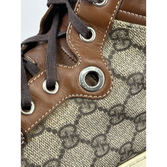 Gucci High Top Crocodile trim Brown Guccisima 10.5/11-USA - Picture 12 of 15